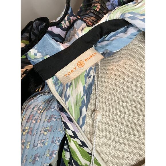 Tory Burch **Runway Sample** Convertible Ruffle Detail Blouse in MULTI - Picture 6 of 9